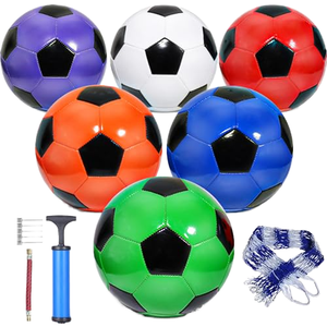 Soccer <b>Ball</b> Set 6 Colors Inflated Packing Durable for Children Play Size 4 - Product Image 1