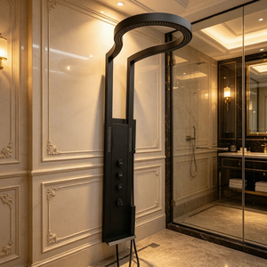 <span class=keywords><strong>Douche</strong></span> de salle de bain moderne multifonctionnelle avec système de massage à jet de pluie et <span class=keywords><strong>LED</strong></span>, eau chaude et froide - Product Image 2