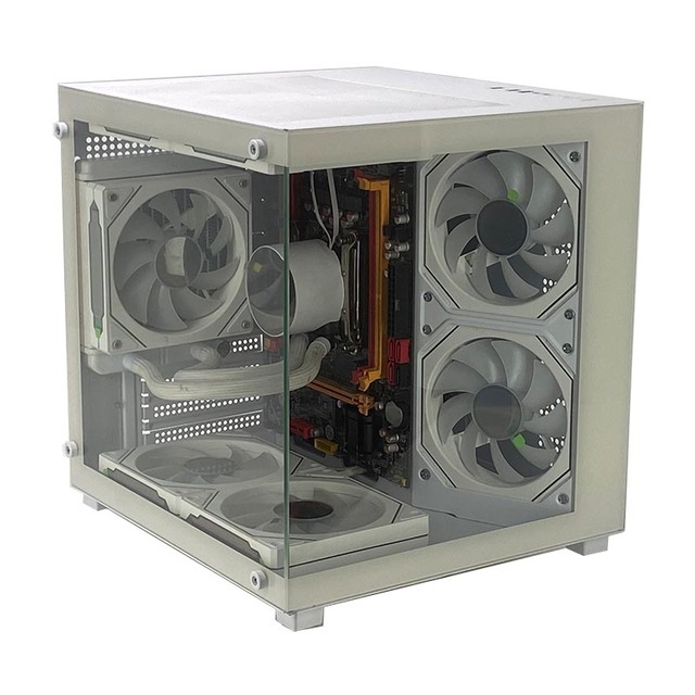 Pcooling Factory support Custom logo PC Case Gaming With Mesh Panel Tempering Glass ATX Tower PC Case with black frame For gamer