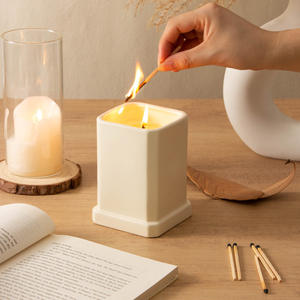 Portavelas Cuadrado de Cerámica Personalizado, Hecho a Mano, Antiderrames, Contenedor de Regalo para Decoración del Hogar - Product Image 5