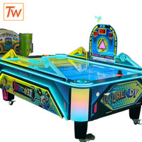Mesa de Hockey de Aire TOPWAY CE FCC con Monedas y Código QR, Máquina Arcade para Dos Jugadores con Puntuación Automática y Luces LED RGB para Centros Comerciales y FEC