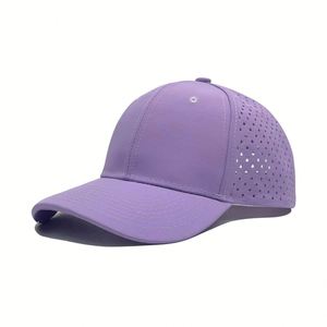Casquette de golf snapback 6 panneaux en tissu Oxford de haute qualité, personnalisée, tendance, sportive, imperméable, avec trous découpés au laser et motif feuille imprimé - Product Image 3