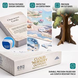 Cloud Nursery Carrom Board Cooperative Board Game Educational Family Fun Paper Cardboard Box Full Color Printing Square Corners - Product Image 3