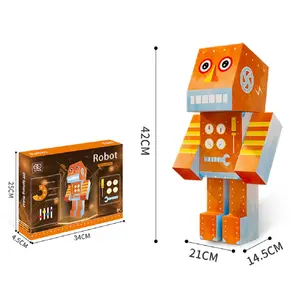 2024 nouveau jouet carton 3D Puzzle épissage bricolage jouet Robot pour la vente en gros