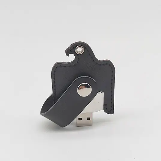 Toptan tam kapasite USB 3.0 kartal şekli deri USB Flash sürücü dönüştürücü 1GB deri usb flash Disk