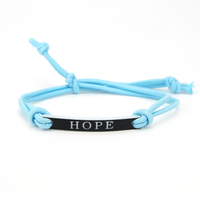 Bricolage peut personnaliser heureux chanceux acrylique lettre marque bracelet élastique nom personnalisé bracelet élastique pour femmes et hommes