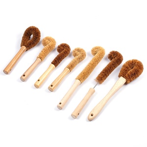 Wood Brush Natural Beech Wood Coconut Biodegradable Bottle Brush