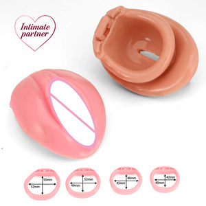 Neuer Sissy Pink Weicher Penis-Käfig mit 4 Penisringen, Schloss, Cock Harness Gürtel, <span class=keywords><strong>BDSM</strong></span> Sexspielzeug für Männer, Gay, Femboy 18+ - Product Image 2