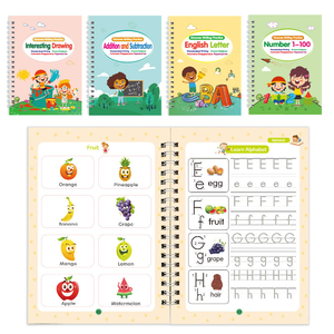 Giocattoli Educativi Montessori in Francese, Set Completo in Inglese con 4 Pezzi, Quaderno Magico Riutilizzabile per l'Educazione Precoce dei Bambini - Product Image 2