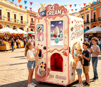 Distributeur automatique de desserts glacés de qualité commerciale, 24h/24, pour les zones à fort trafic