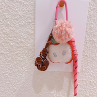 Breloques de sac en peluche faites à la main, porte-clés pompon en corde nouée, pendentif de sac dessin animé chien chat champignon, porte-clés tendance, cadeau