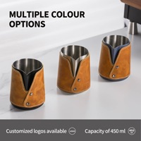 Tasse à café expresso anti-brûlure pour latte art 450 ml, tasse à mousse de lait pour latte art, tasse à fouetter le lait pour café latte art, pichet à mousse pour café latte art
