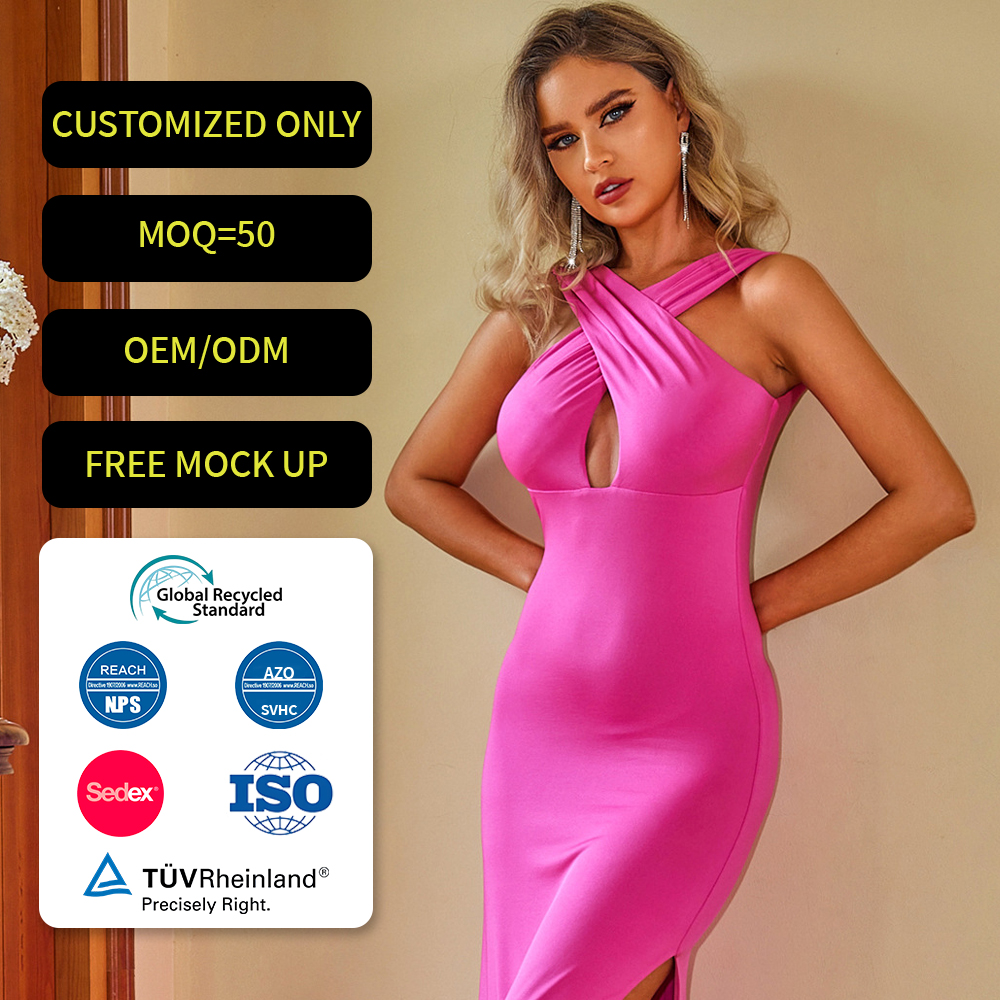 Crisscross Halter Sexy Dress - Trendy & Bodycon Fashion Crisscross Halter Sexy Dress - Trendy & Bodycon Fashion