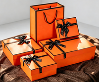 Boîte cadeau rigide noire de luxe personnalisée avec couvercle, emballage en carton recyclable pour parfum, cadeaux d'anniversaire, souvenirs
