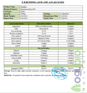 Aogubio Supply Extrait de graines de sésame noir biologique <span class=keywords><strong>Sesamin</strong></span> 10% - Product Image 4