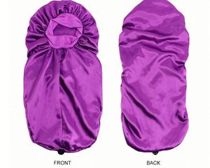 Gorro de Dormir Largo de Satén, Gorro Grande de Seda con Banda de Atar y Botón para Trenzas y Cabello Rizado, Regalo Promocional - Product Image 4