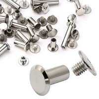 Remaches de tornillo de cabeza plana de acero inoxidable OEM para álbumes de fotos, álbumes de recortes, menús y proyectos de reparación de libros