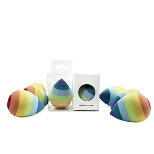 Éponge de maquillage en silicone en forme de goutte d'eau arc-en-ciel, sans latex, douce, sans couture, pour fond de teint, multicolores, réutilisable, éponge cosmétique pour le visage - Product Image 3