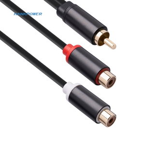Conector dorado carcasa de aleación de aluminio amplificador de coche <span class=keywords><strong>RCA</strong></span> 1 macho a 2 hembra Cable de <span class=keywords><strong>Audio</strong></span> - Product Image 5