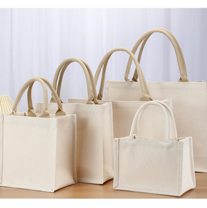 Luxury cotton canvas tote bag custom color size plain cotton shopping bag with logo shopping bag - Product Image 3