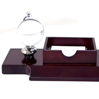Organizer Meja Kantor Kayu Eksekutif, Jam Meja Globe, Tempat Kartu Nama, Souvenir Promosi Perusahaan