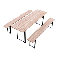 Ensemble table et chaises pliantes d'extérieur en bois, design minimaliste moderne, idéal pour les stands de vente ambulante, les restaurants de barbecue