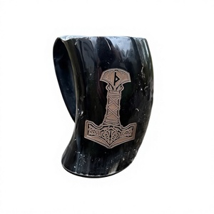 Cuerno Vikingo para Beber con Diseño de Martillo de Thor, Estilo Coreano, Desechable, Ecológico, con Asa para Bebidas, Cerveza, Café, Estilo Medieval - Product Image 1