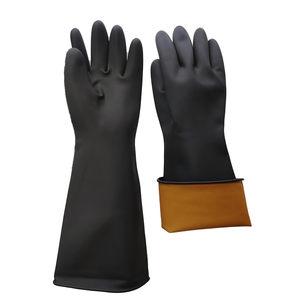 Оптовые промышленные перчатки JingCai из латекса, черные, 18 дюймов, 40 мил, утолщенные, прочные, защитные - Product Image 2