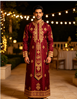 Thobe traditionnel pour homme à col montant, demi-fermeture à quatre boutons, manches longues, imprimé 3D, OEM/ODM, pour affaires, gentleman, soirée urbaine, vente en gros