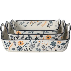 Durable Eco Friendly can be customized pattern <strong>baking</strong> rectangular <strong>baking</strong> <strong>tray</strong> bread ceramic <strong>baking</strong> <strong>tray</strong> <strong>set</strong> - Product Image 1