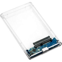 Kotak Penyimpanan Hard Disk Eksternal Transparan USB3.0 9.5mm 2.5 Inch SATA HDD SSD HDD Enclosure