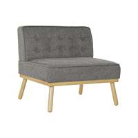 Leinen-Fir-Sessel, 80 cm breit, 80 cm tief, 66 cm, dunkelgrau, getuftet