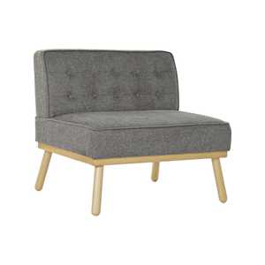 Fauteuil en lin Fir 80x66x72 Prof. 72 Gris foncé capitonné - Product Image 5