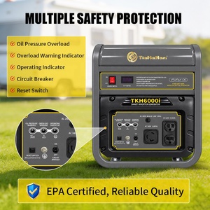 Générateur intelligent à onduleur TKH6000i 60Hz 120V/240V EPA à onde sinusoïdale pure, réservoir de 15L, compteur numérique, démarrage facile pour camping-car, camping et maison - Product Image 2