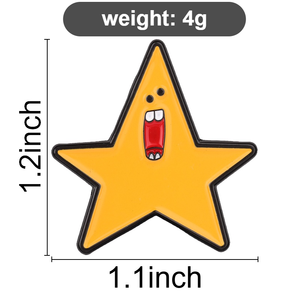Pin Enamel Bintang Lucu Kustom, Lencana Logam Bintang Laut Kartun, Pin Kerah Bintang Kuning Menjerit, Hadiah Perhiasan Kreatif - Product Image 6