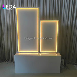 LEDA <b>Wedding</b> Supplies Custom White Metal <b>Backdrop</b> with Light Welcome Sign <b>Stand</b> Name List Board for <b>Wedding</b> Decoration - Product Image 2