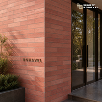 Revêtement mural en briques de terre cuite orange ultra-minces et flexibles, fabriquées au four, pour l'extérieur et l'intérieur, usine OEM pour revêtement de façade