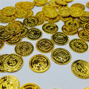 Pièces de monnaie en or 35 mm Pirates <span class=keywords><strong>des</strong></span> Caraïbes, bijoux, accessoires de jeu d'archéologie pour enfants, accessoires de fête, vente en gros - Product Image 3