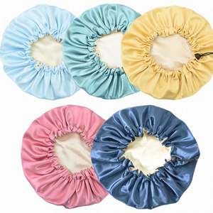 Meilleure vente Bonnet de sommeil Bonnets en satin réversibles Bonnet en satin double face Cordon de serrage réglable - Product Image 2