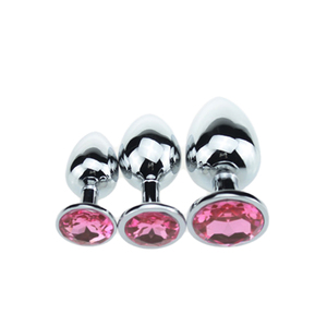 Plug Anal Adulte Avec Gemme Portable En Métal Plug Anal Ensemble Masseur En Acier Inoxydable Sexy Jouets Rond En Acier Plug Anal pour Femmes - Product Image 2
