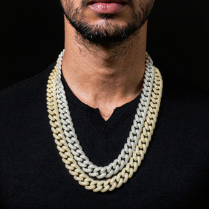 Cadena Cubana DAMAI con Moissanita Helada, Plata de Ley 925, Chapada en Oro y Plata, Gruesa y Sólida, Joyería Hip Hop Certificada para Hombre - Product Image 6
