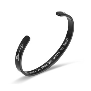 Bracelets d'amitié pour les meilleures amies, cadeau de fin d'études, bijoux d'amitié, pas sœurs en sang mais sœurs en cœur, bracelet jonc - Product Image 3