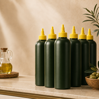 Bouteille d'huile d'olive mate de qualité alimentaire en gros, bouteille souple en plastique PET pour sauce, bouteille Graza avec bouchon à bec verseur pour huile capillaire
