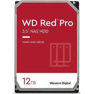 Western Digital 12TB WD Red Pro NAS, Hard Drive Internal HDD 7200 RPM SATA 6 Gb/s CMR 256 MB Cache 3.5 "Cache