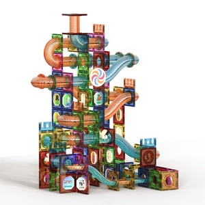 Jeu de blocs de construction magnétiques 3D pour enfants, jouets d'assemblage de bricolage en marbre, carreaux magnétiques pour enfants - Product Image 1