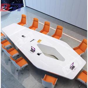 Mesa <span class=keywords><strong>de</strong></span> reuniones para conferencia, <span class=keywords><strong>piedra</strong></span> <span class=keywords><strong>Artificial</strong></span> suave y moderna, tamaño grande, alta gama, 16 personas, para el Estado - Product Image 6