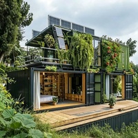 Edificio de Oficinas Modular Prefabricado de 20 Pies, Transpirable y Moderno, con Muro Cortina de Vidrio, de Bajo Costo, en Contenedor Desmontable, para Sala de Estar