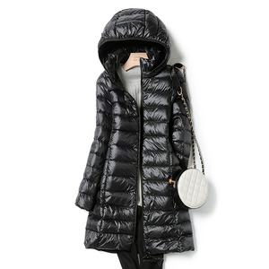 Doudoune longue <span class=keywords><strong>Ultra</strong></span> légère et décontractée pour femme, manteau d'hiver, doudoune mince, <span class=keywords><strong>Parka</strong></span> à capuche, offre spéciale - Product Image 2