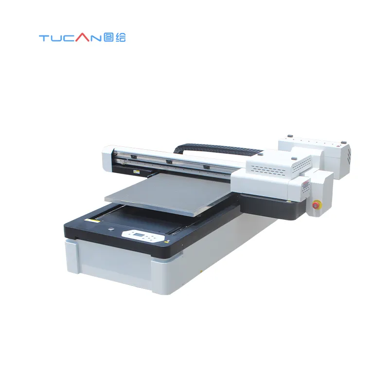 60*90 Excelente Qualidade 6090 Tamanho Pequeno Digital flatbed UV Flatbed Printer para Quase Todo o Material a1 flat bed