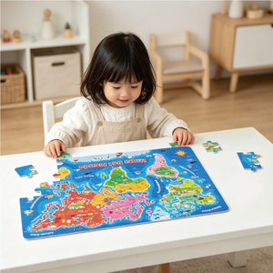 <span class=keywords><strong>Puzzle</strong></span> en bois pour enfants, jouet de apprentissage de la calligraphie, de la carte du monde, pièces - Product Image 1